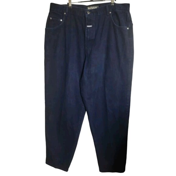 Vtg Boss Jeans Mens 42 Blue Baggy Distressed Y2K Hip Hop Skater 90s Rare USA